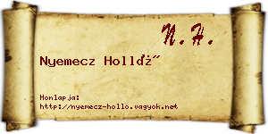 Nyemecz Holló névjegykártya